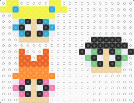 power puff girls - beige, orange, yellow