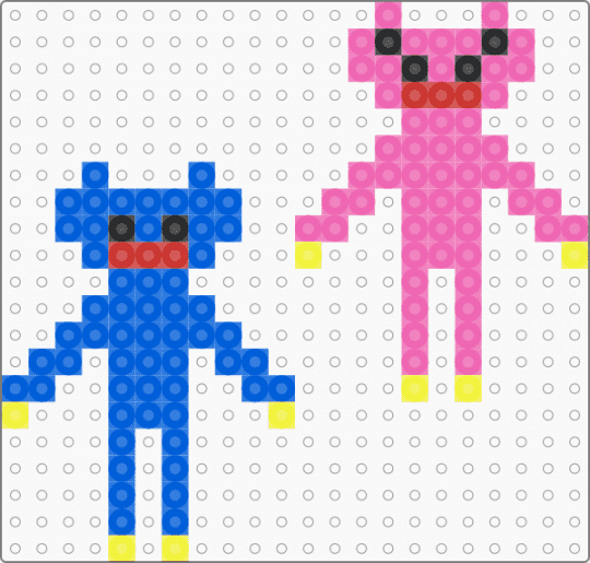 huggy and kissy - blue,pink