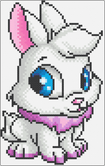 BABY CYBUNNY - white,pink,beige,neopets,cybunny,baby,bunny,rabbit