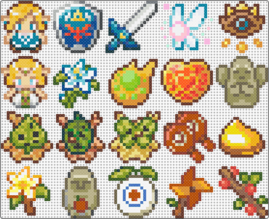 Legend of Zelda icon set - brown,orange,tan,gold,colorful,link,zelda,korok,sheikah,loz,totk,botw