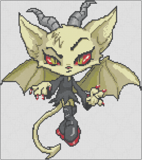 Vira - gold,beige,yellow,gray,vira,neopets,goth,acara,horns,devil,cat,wings