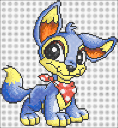 Baby Lupe - light blue,blue,yellow,red,neopets,baby,lupe