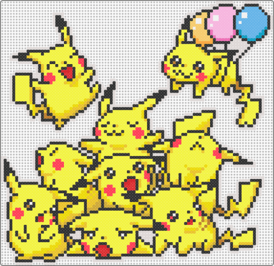 Pika Pile - yellow,beige,pokemon,pikachu