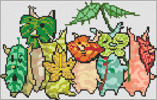 group of koroks! - green,teal,beige,colorful,botw,totk,legend of zelda,korok,zelda,link,forest,spirit