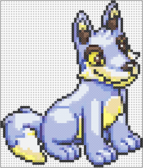 Blue Lupe - pink,yellow,light blue,colorful,neopets,lupe,wolf