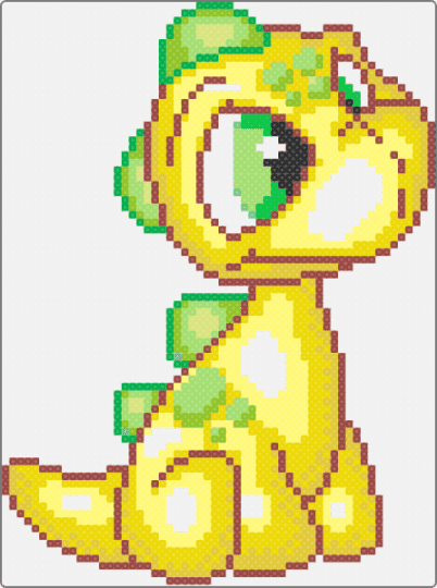 baby chomby plushie - white,yellow,neopets,baby,chomby,plushie,dino,dinosaur