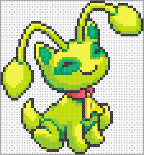 GREEN AISHA - green,yellow,neopets,aisha,cat,alien,alien cat,digital pets,cotd90snostalgia