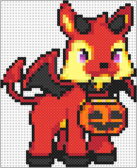 Halloween Ixi - red,yellow,neopets,ixi,halloween,devil,demon