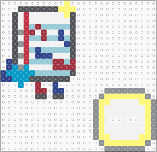 Paper inanimate insanity/ii perler standee! Read desc if ur making:] - gray,yellow,light blue,paper,red,blue,paper inanimate insanity,inanimate insanity,paper ii,standee