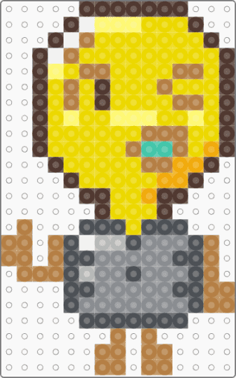 Lightbulb ii / inanimate insanity perler pattern!!! - brown,gray,yellow,tan,lightbulb,lightbulb ii,ligjtbulb inanimate insanity,inanimate insanity,ii,osc