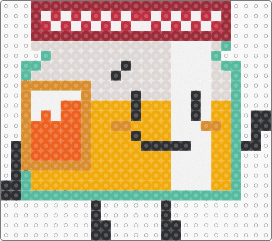 Jammy bfdie perler/fuse bead pattern! - orange,bfdie,bfdi,jammy bfdie,bfdie perler,jammy,jam,cute