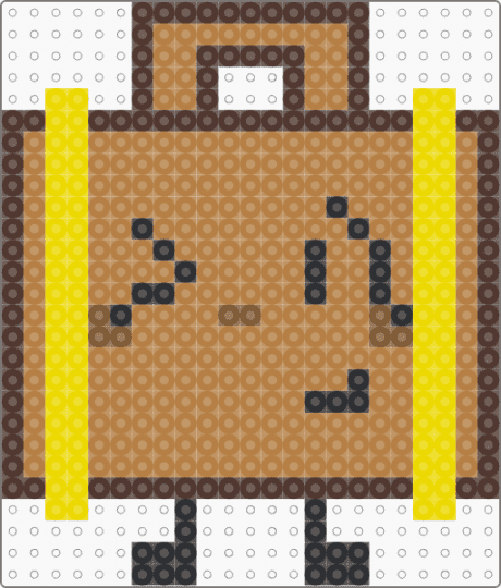 Suitcase ii/inanimate insanity perler pattern.... woaah - tan,suitcase,inanimate insanity,ii,suitcase inanimate insanity,brown,yellow,suitcase ii