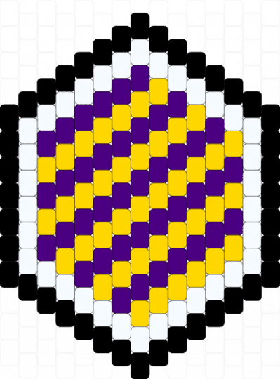 Kandi Coaster - black, clear, coaster, peyote, purple, yellow