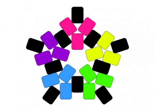 Scenecore star - black, colorful, light blue, rainbow adjacent, scenecore, yellow