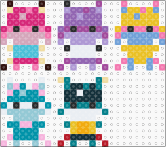Yatta skins - pink,light blue,yellow,teal