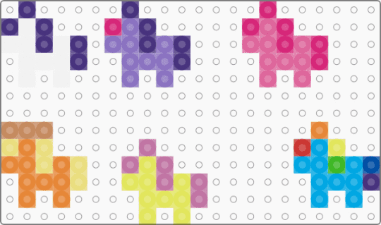 mlp perler - pink,purple,orange,light blue,colorful