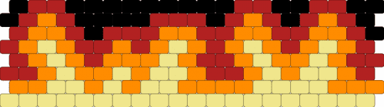 Flame Peyote-Stitch Cuff - orange,yellow