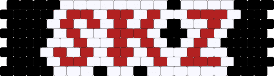 SKZ Peyote-Stitch cuff - white,red,skz,peyote stitch