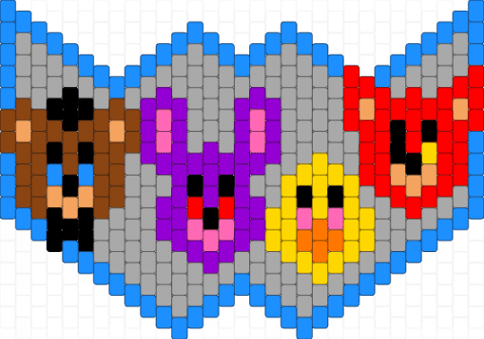 Fnaf kandi mask (smaller sub zero) - light blue,beige,red,fnaf,sub zero,mask