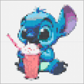 Milkshake Stitch - stitch,milkshake,lilo and stitch,cute,animation,character,adorable,blue,pink