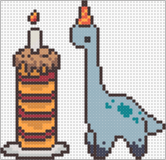PARTY DINO - brown,orange,light blue