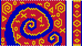 Spiral primary bag pattern - spirals,swirl,trippy,bag,panel,red,yellow,blue