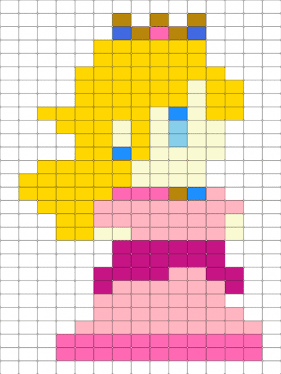 PrincessPeach - white,pink,yellow,princesspeach