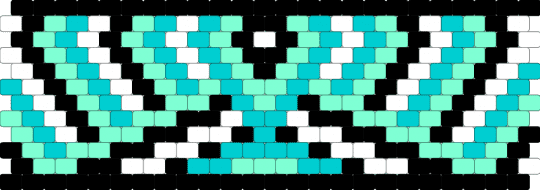 Trippy Minty Horizontal Peyote Cuff (24 x 12) - teal,light blue,geometric,shapes,accent color,color,black and white,gray