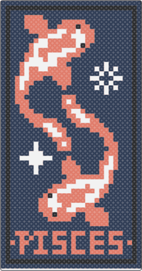 pisces - purple,orange,zodiac,pisces,fish