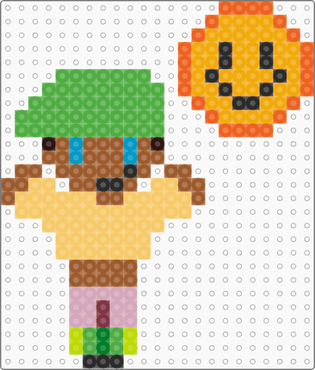 Cheerful man - tan,green,yellow,orange,ninah,no im not a human,cheerful man