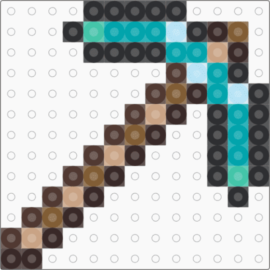 Diamond Pickaxe - brown,teal