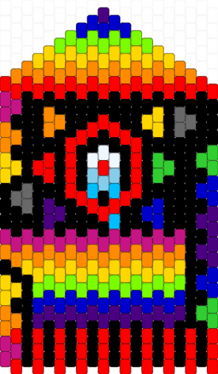 weirdcore (?) wallet - colorful, green, rainbow, red, weirdcore, yellow