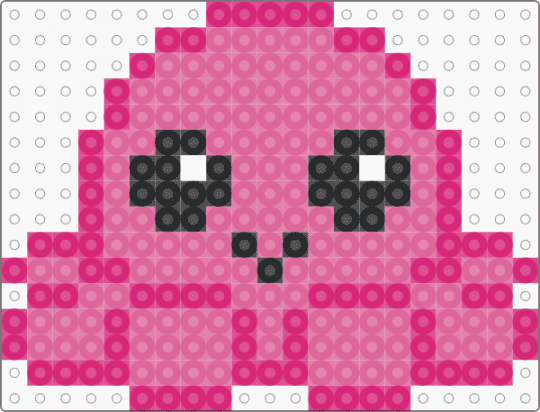 happy lil octopus - pink,cute,animals,perler