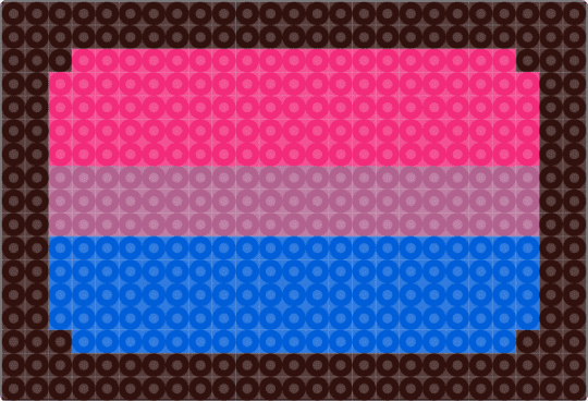 framed bi flag - brown,pink,bi,pride,perler,lgbt
