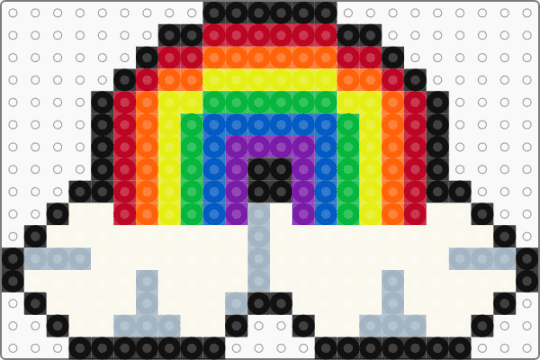 rainbow - white,orange,pink,colorful,rainbow,pride,perler