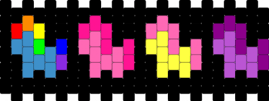 mlp cuff (small 24 wide) - black,yellow,light blue,pink,mlp,my little pony