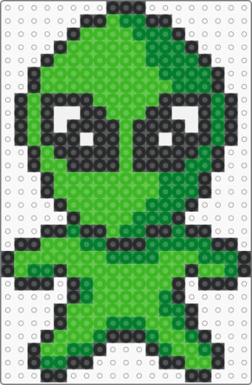 alien (happy 200th pattern) - green,perler,alien,space,galaxy