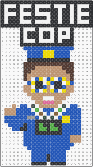 Festival Cop - beige, blue, cop, edm, festie, festie cop, festival, festive spirit, rave