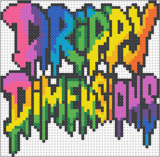 Drippy Dimensions Logo - green, orange, pink, yellow