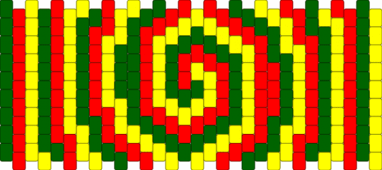 Reggae swirl - green,red,yellow