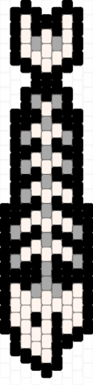 fish skeleton tie! (but better!) - white,beige,peyote stitch,fish,tie,skeleton,fish skeleton