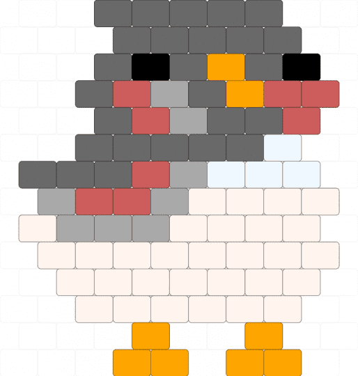 my friend (read desc) - gray,peyote stitch,birb,finch,bird,trans,bf