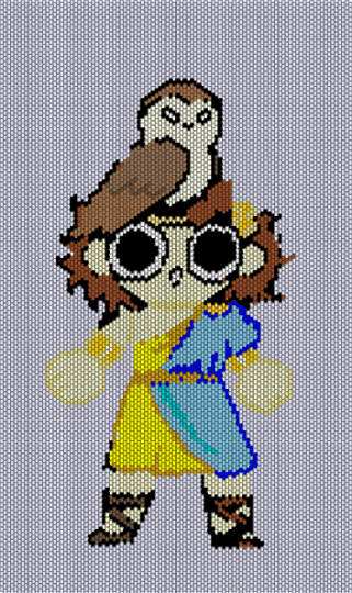 TELEMUCHUS AND ATHENA - white,yellow,light blue,tan