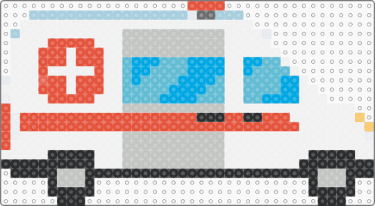 ambulance - beige, light blue, red, white