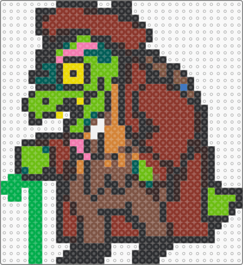 Old Man (Gerson) - red,brown,green,tan