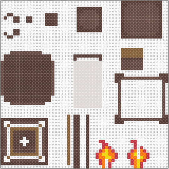 buildable lantern perler design - brown