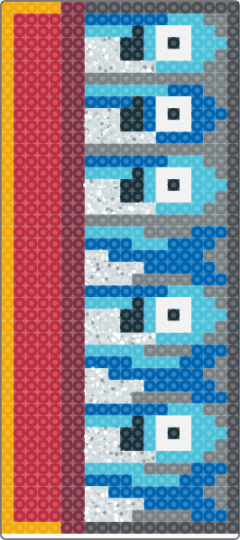 sardines - red,blue,light blue,gray