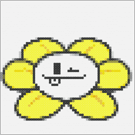 flowey happy face - flowey,undertale,flower,cheerful,happy,gaming,yellow,white