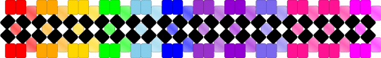 black rainbow x base - purple,pink,red,orange,yellow,green,blue,black