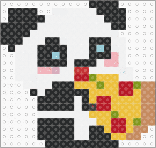 Panda (eating pizza btw) c: - white,red,yellow,tan